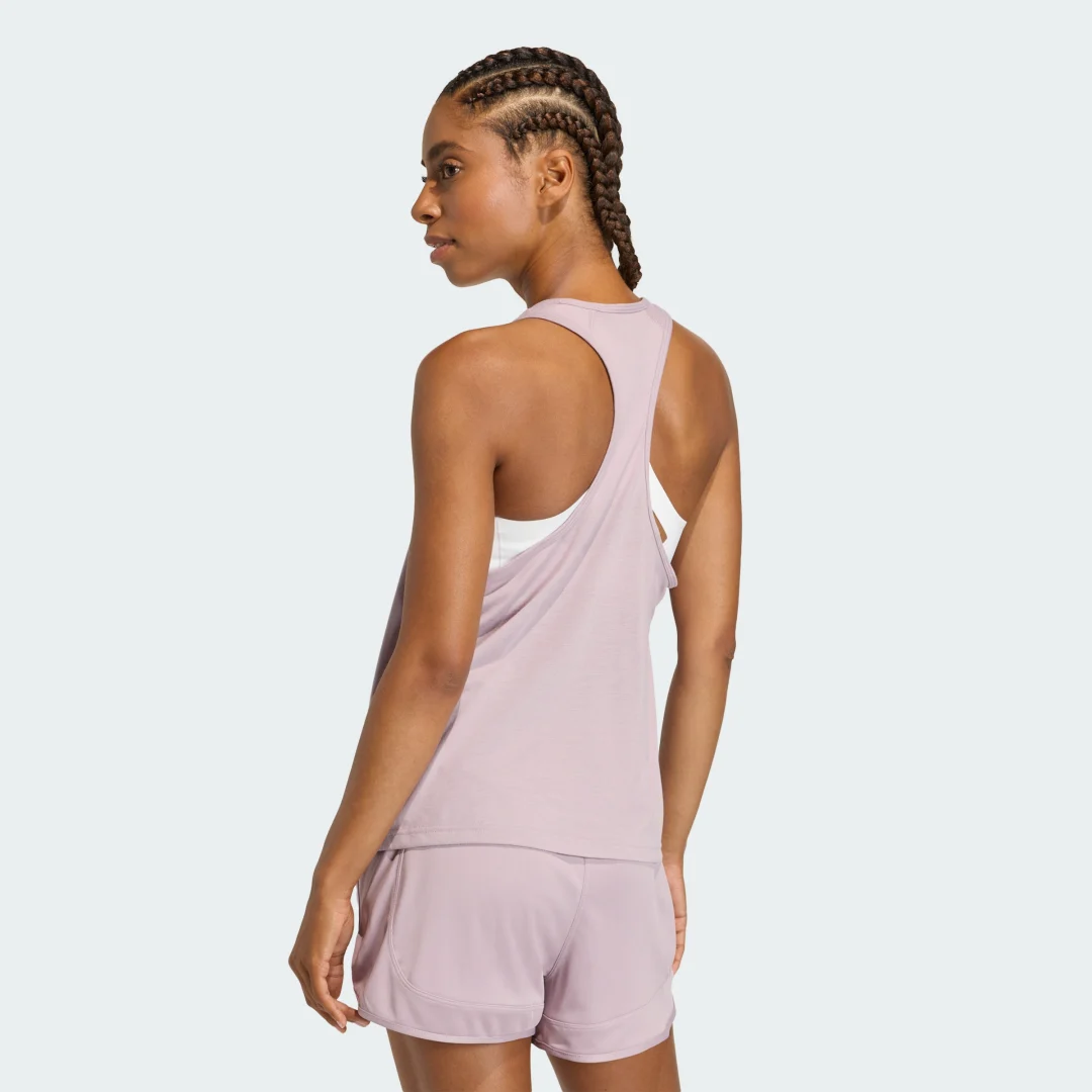 Detalle de Pantalón corto Pacer Essentials Knit High-Rise de Adidas – color violeta