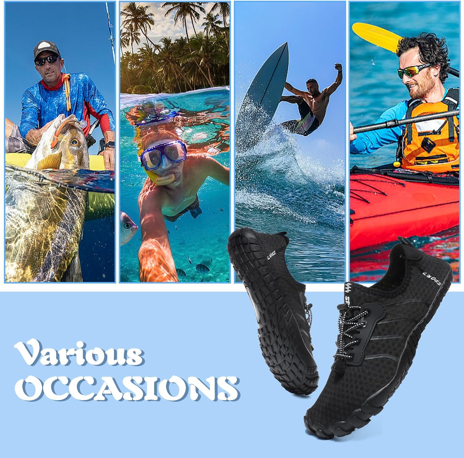 Thumbnail 5 de Hanani Badeschuhe Wasserschuhe Herren Damen Strandschuhe Barfußschuhe Sommer Aquaschuhe – Schnell Trocknen