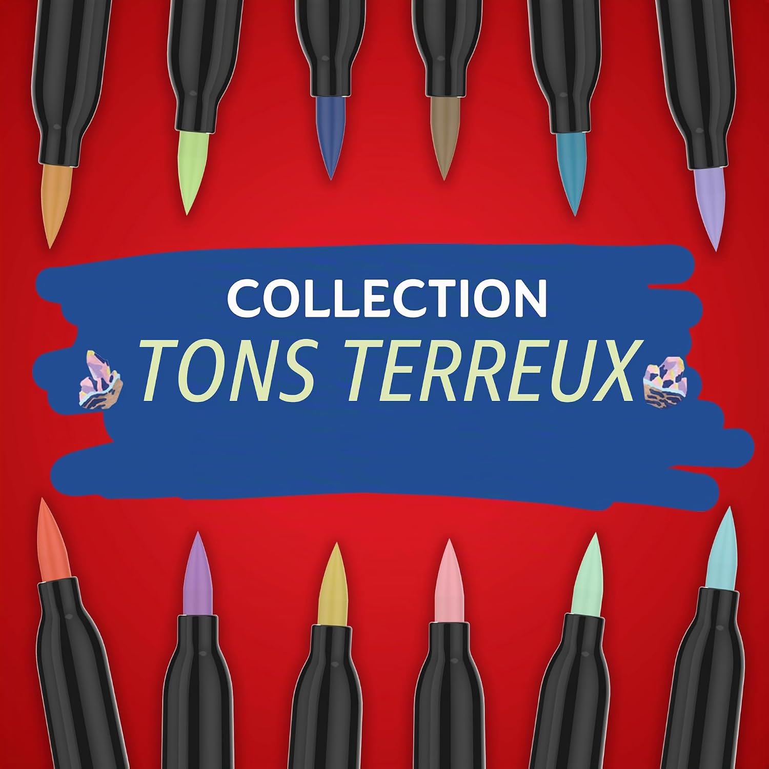Detalle 2 de Sharpie Brush Earth Tones – Marqueurs Créatifs avec Pointe Pinceau, lot de 5