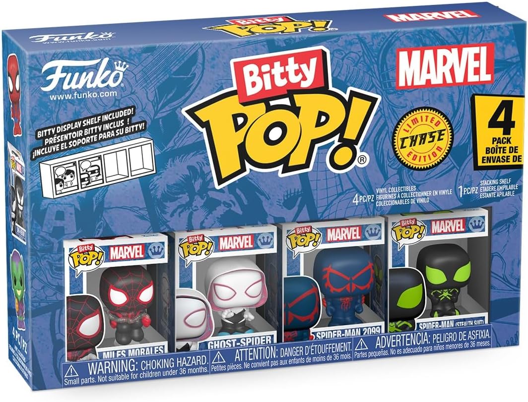 Detalle de Funko Bitty Pop! スパイダーマン:マイルズ・モラレス 4個セット、アクリルケース付き