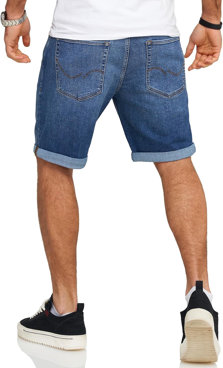 Detalle de JACK & JONES Infinity Herren Jeans Shorts Rick – Used Look