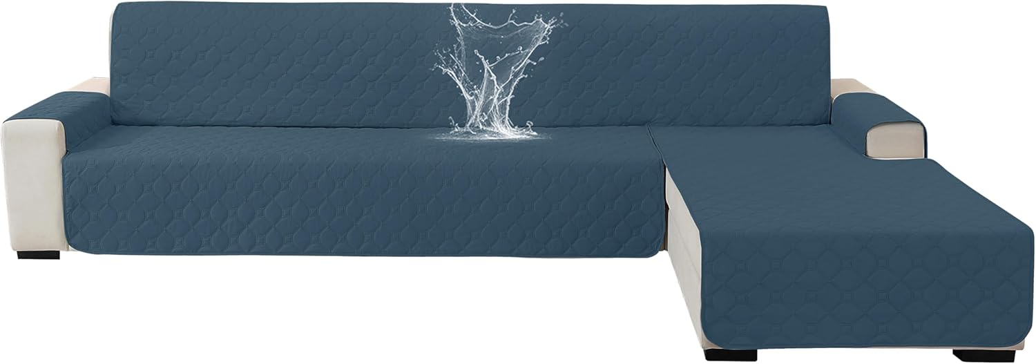 Ystyle Impermeable Funda Sofá Chaise Long 4 Plazas Verde Oscuro