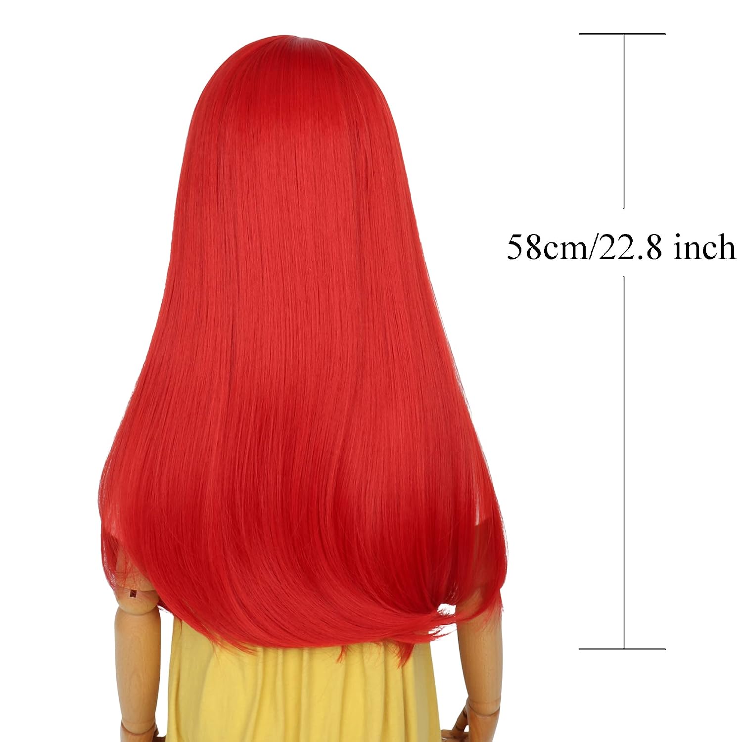 Detalle 2 de Yan Dream Red Straight Wig, 22.8-Inch Length
