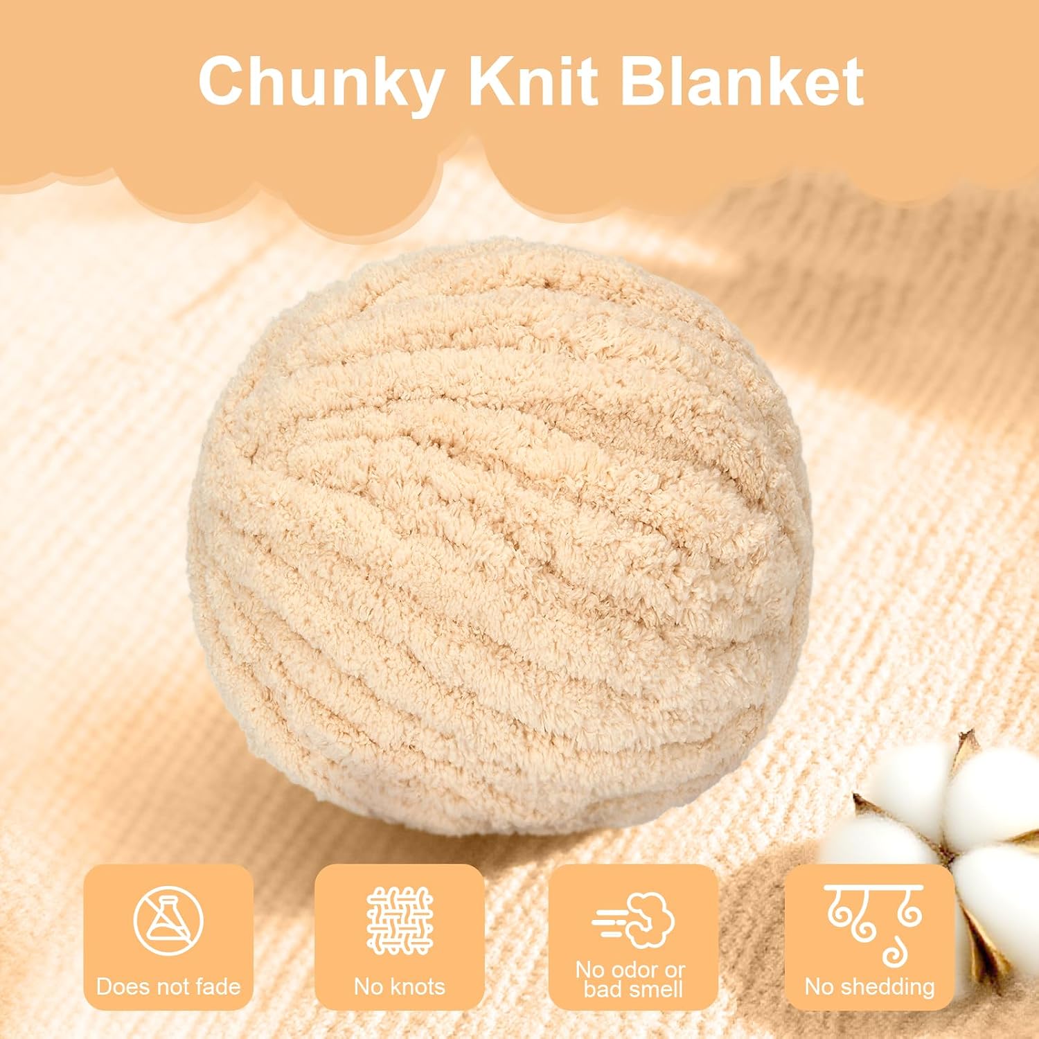 Thumbnail 4 de Chunky Yarn 250g x2 soft wool for blankets