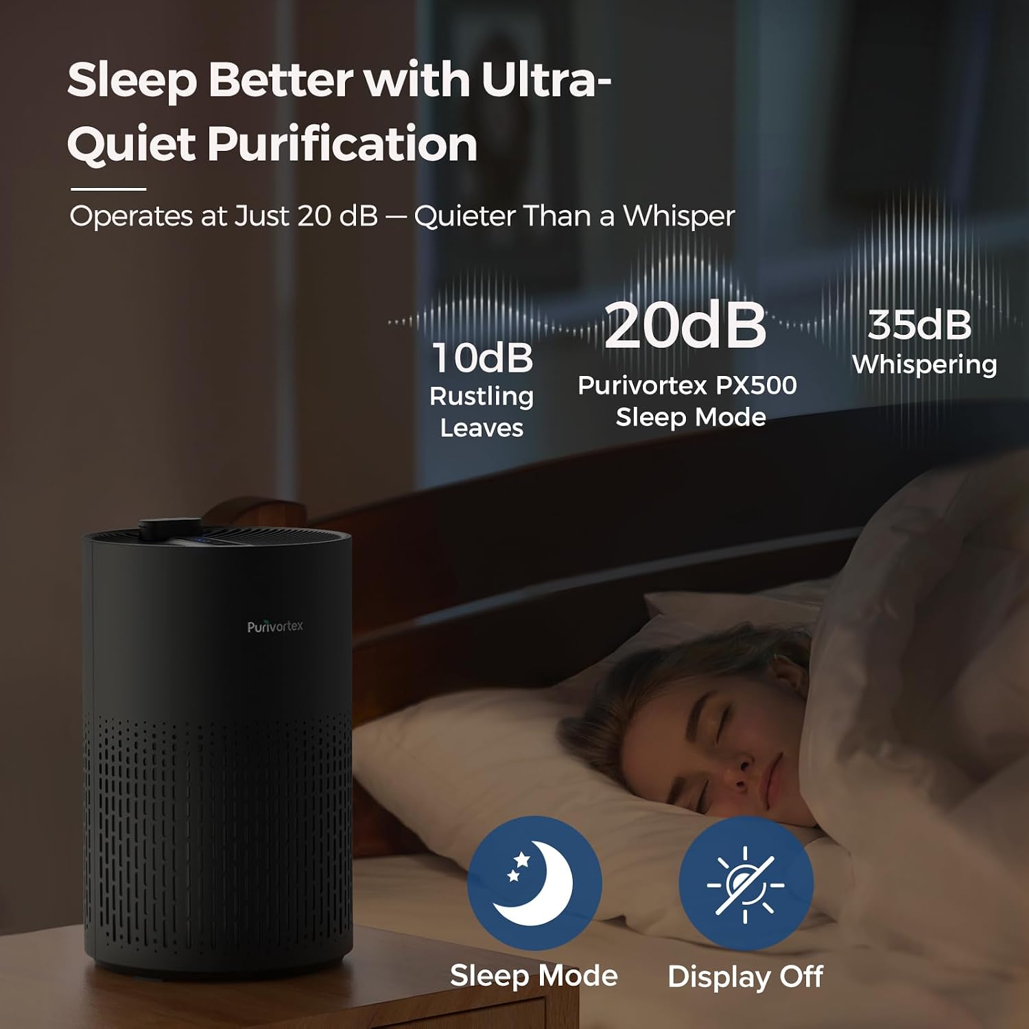 Thumbnail 4 de Purivortex PX500 Air Purifier with 6-Inch HEPA Filter, Black