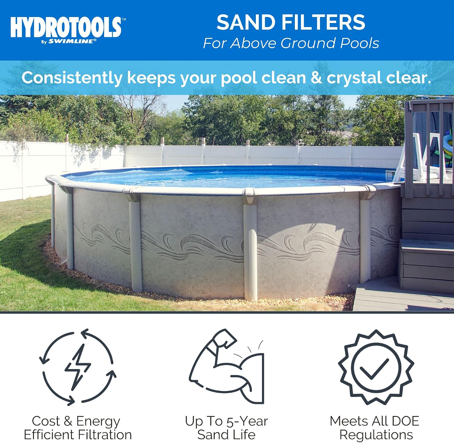Detalle de SWIMLINE HYDROTOOLS Complete Sand Filter System, 12" Tank for Up to 8,000 Gallons