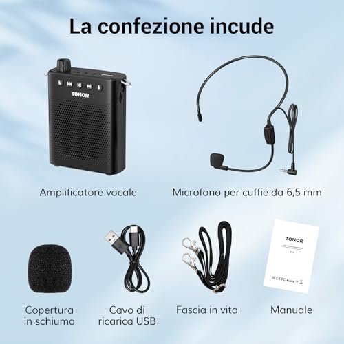 Thumbnail 7 de TONOR K10 Amplificatore vocale portatile: potenza, mobilità e versatilità per insegnanti, guide e presentazioni
