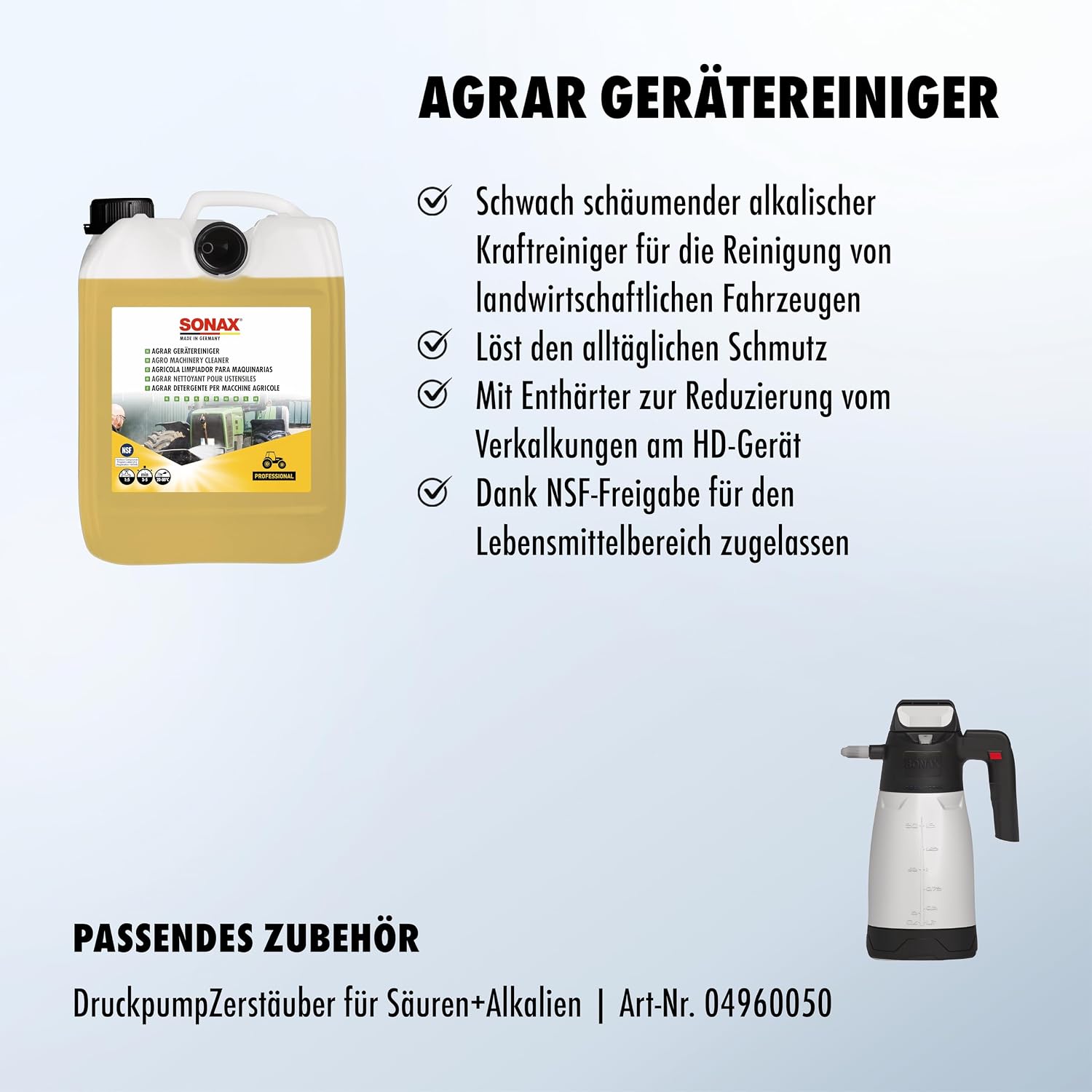 Detalle de SONAX AGRAR GeräteReiniger 5 L
