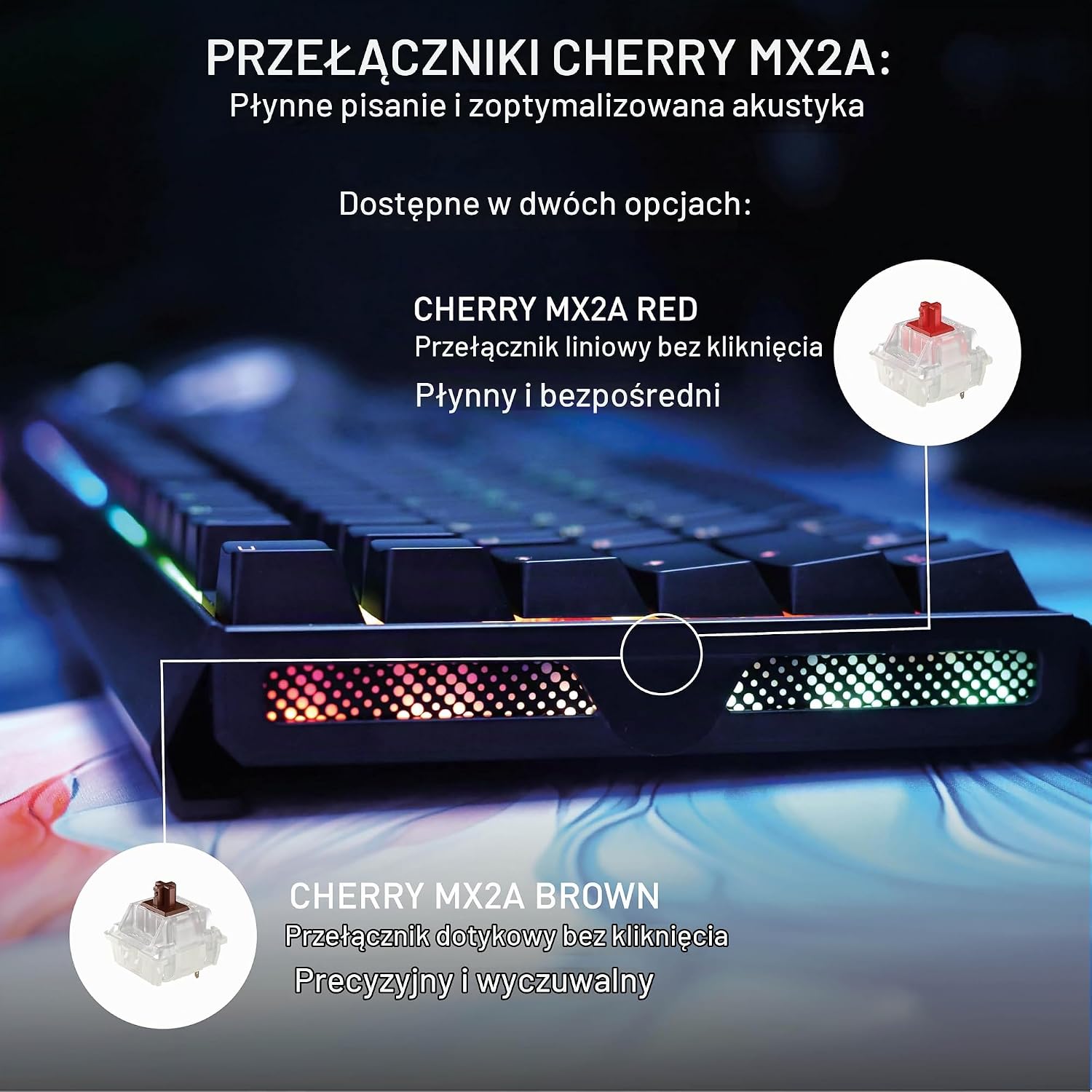 Thumbnail 2 de CHERRY XTRFY MX 3.1 – mechaniczna klawiatura gamingowa UK, RGB, MX2A Brown