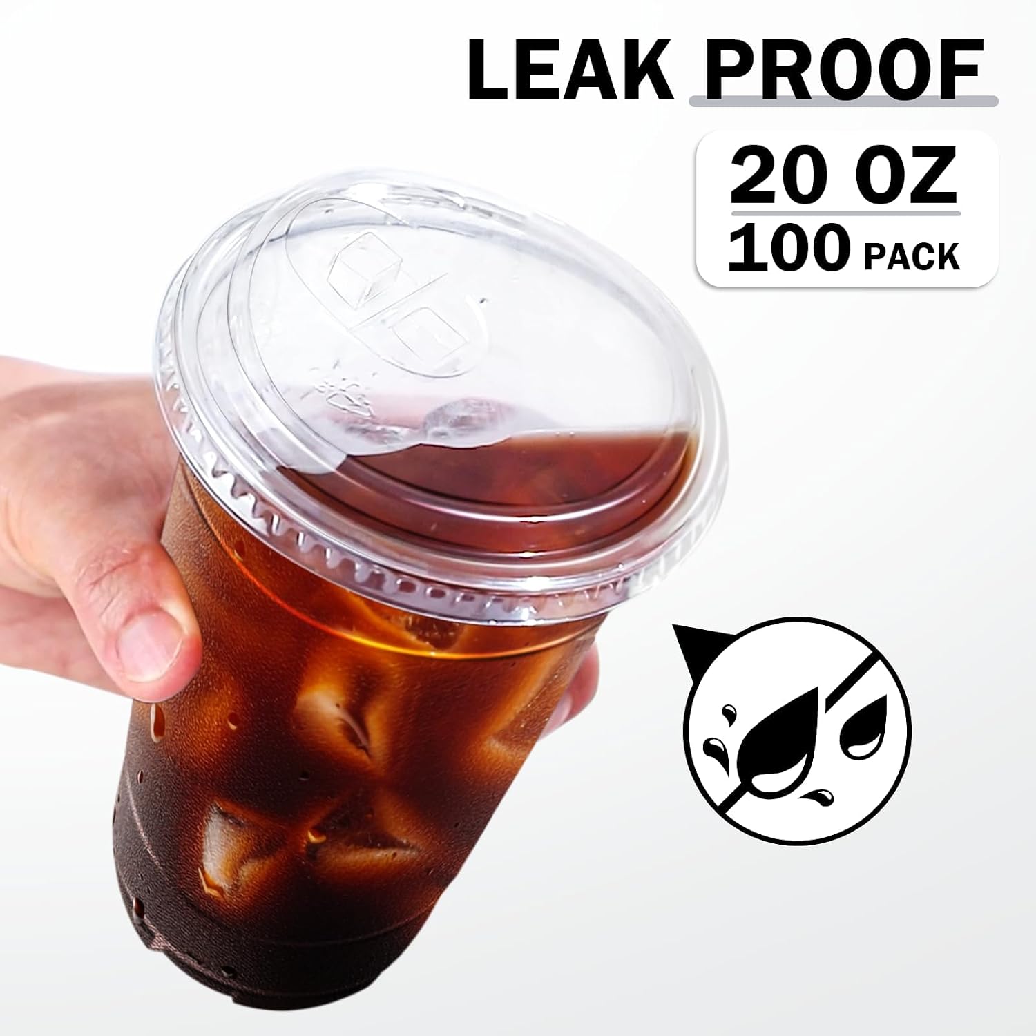 Detalle de BYSNOW Clear Plastic Cups, 20 oz