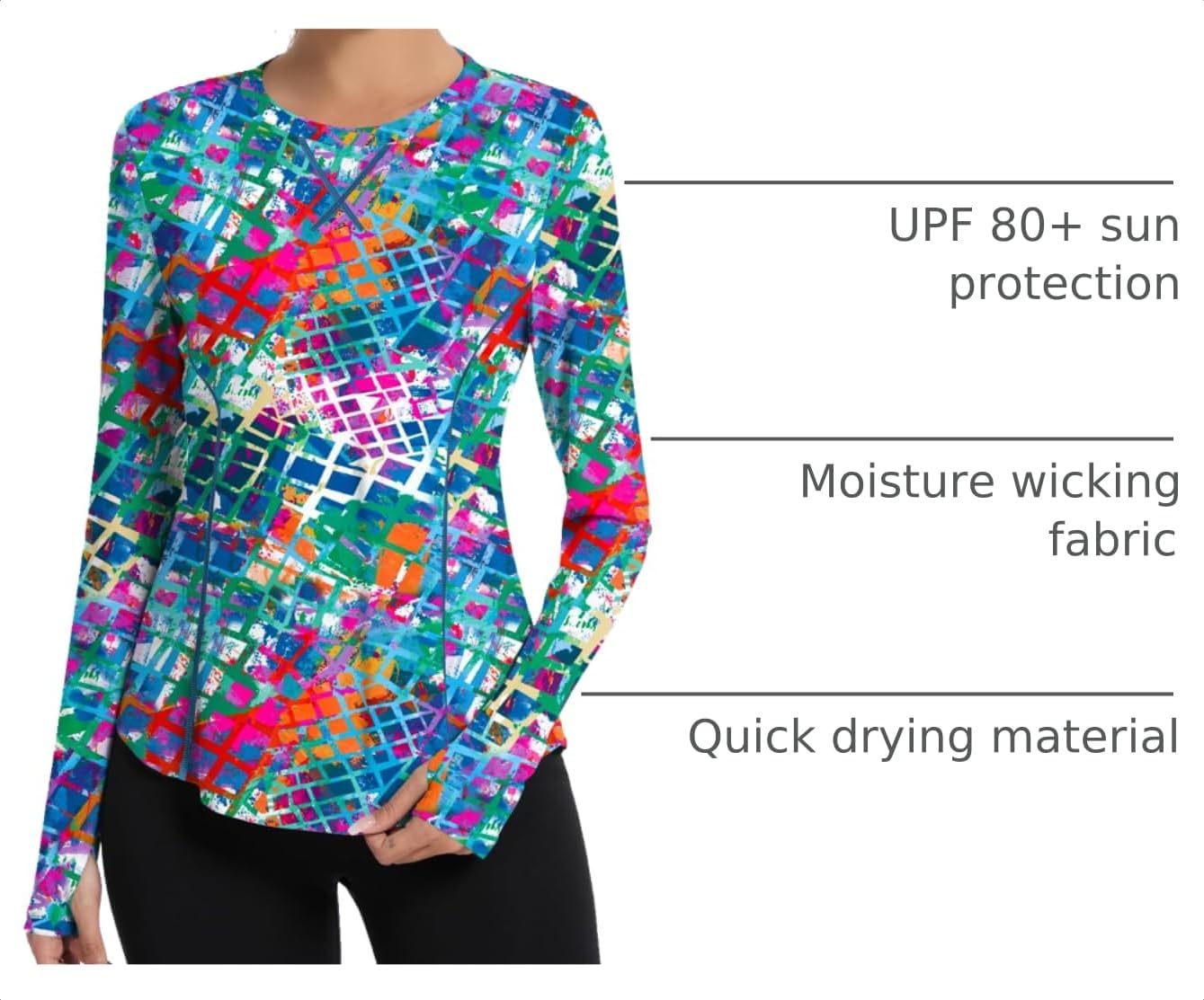 Thumbnail 3 de Avoogue Women UPF 80+ Long Sleeve Sun Shirt with Thumb Holes