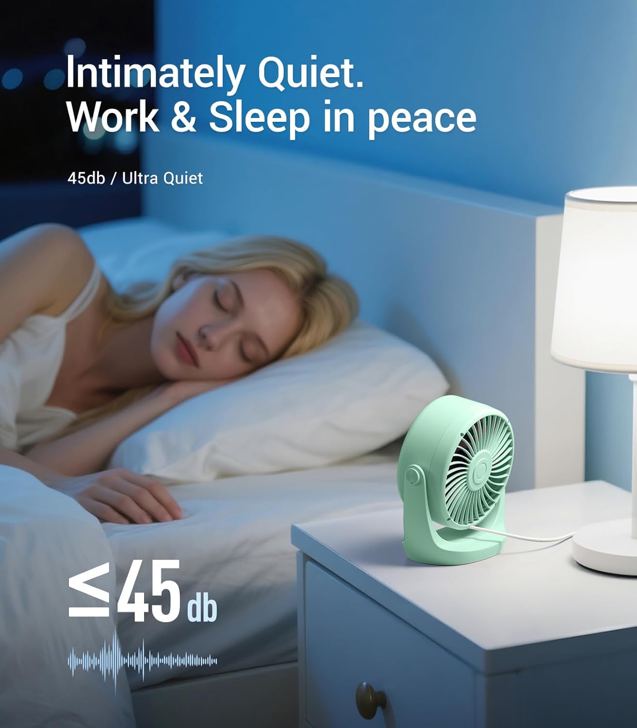 Thumbnail 2 de Diveblues TurboBreeze Portable Turbo Desk Fan (5-inch) — USB mini desk fan with LED display and 360° adjustment