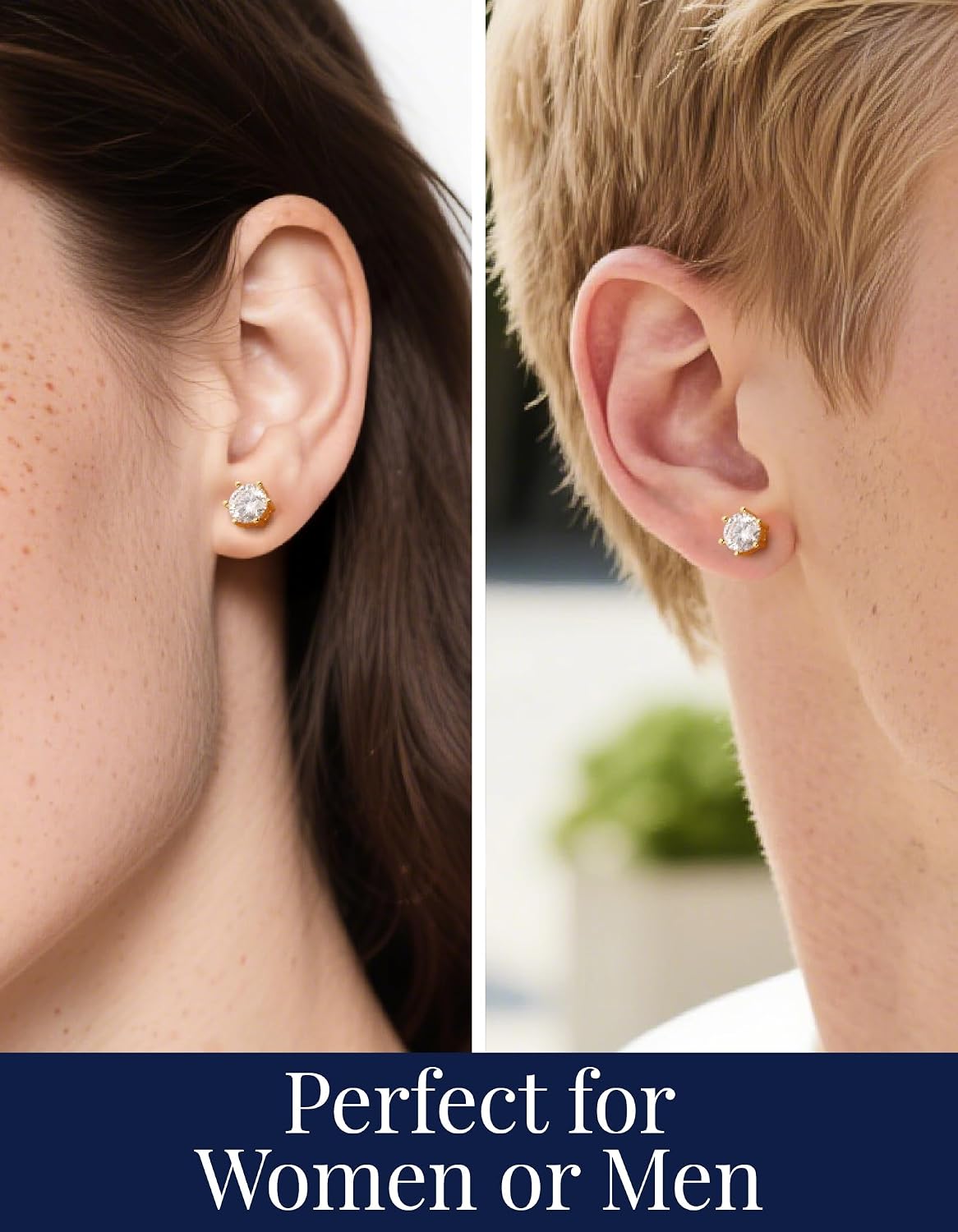 Detalle 2 de Moissanite Ohrringe Gold 585 mit 1 Karat