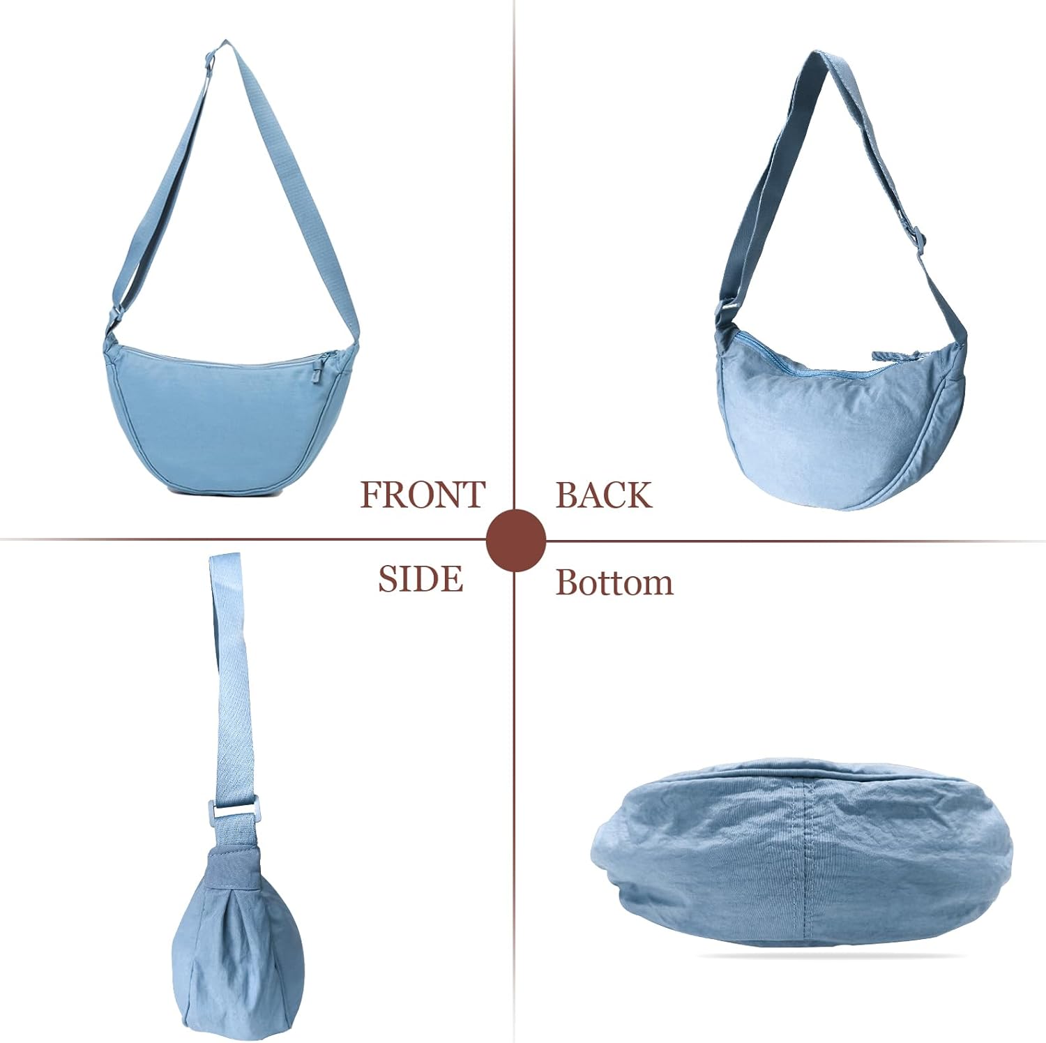 Thumbnail 5 de LOCCY Crescent Bag for Women: Nylon Crossbody with Adjustable Strap