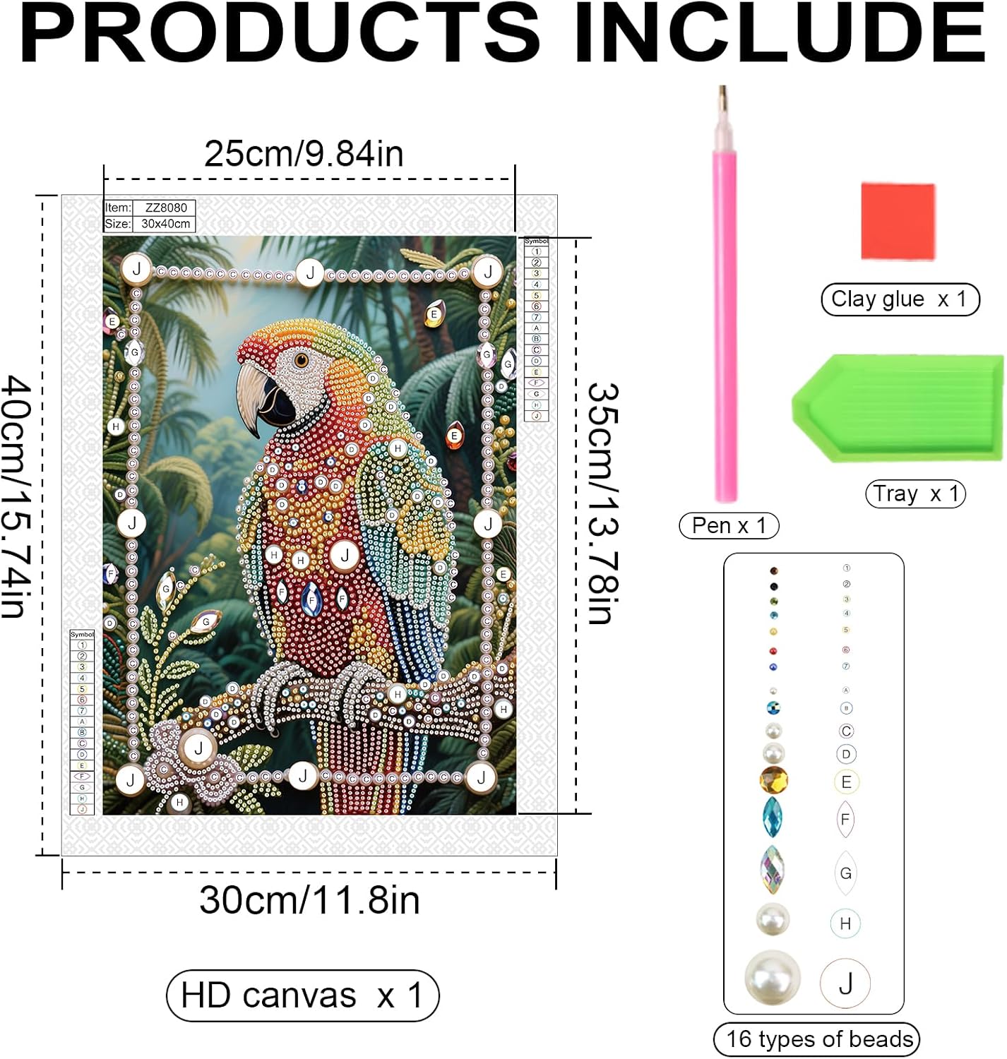 Detalle de Pearl Diamond Painting Kit, 15.7 x 11.8 Inches
