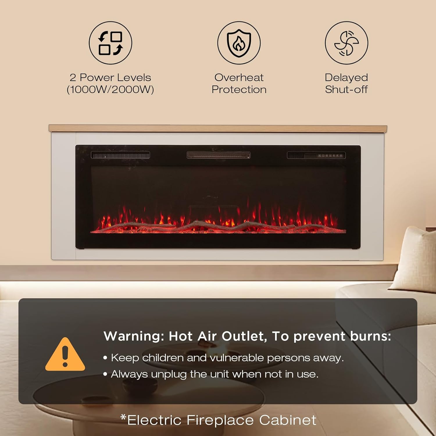 Thumbnail 2 de HOMAVO 50" Cheminée électrique 🏠