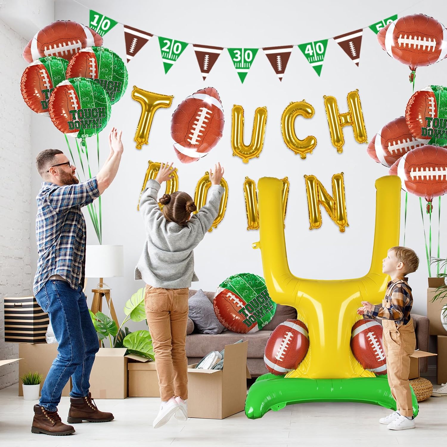 Detalle de Football Party Supplies Kit โ Goal Post Balloon Set ๐
