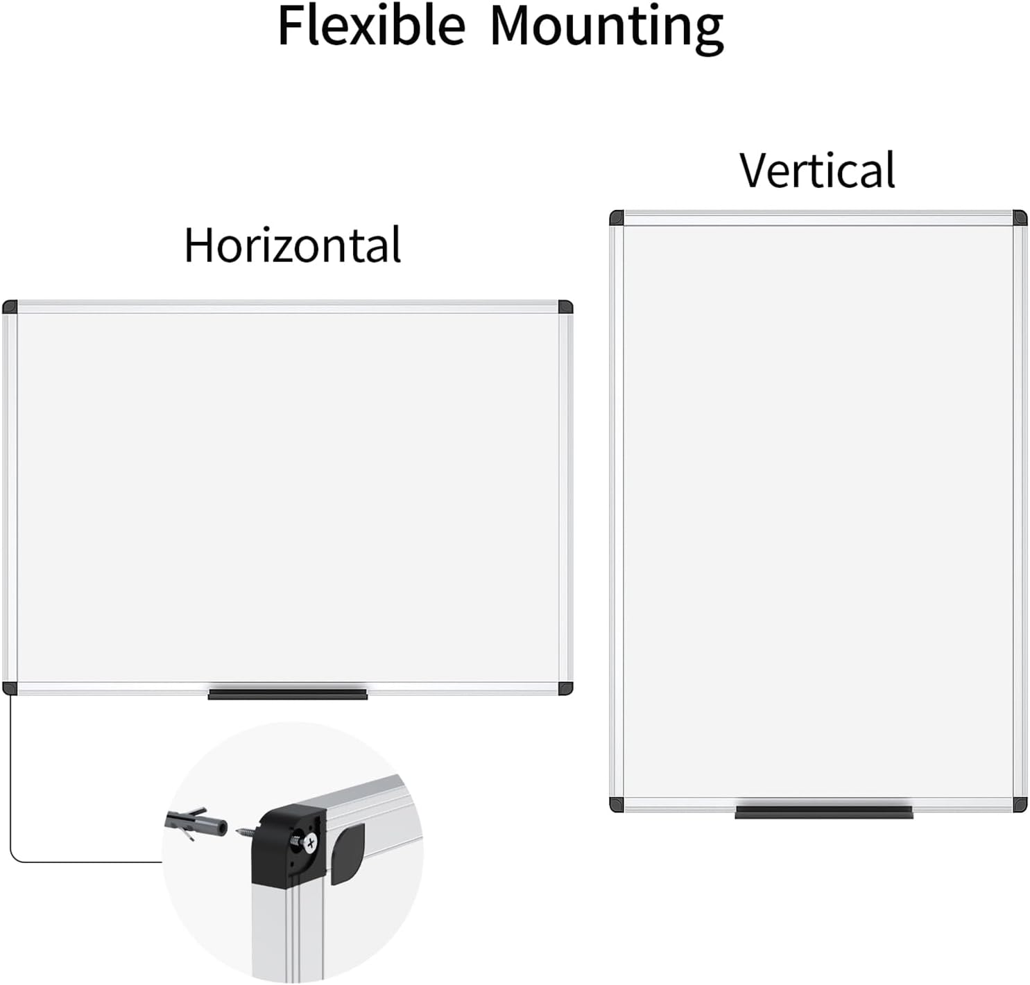 Thumbnail 3 de VIZ-PRO Magnetic Whiteboard 120x90 cm (2 Pack) with Silver Aluminium Frame