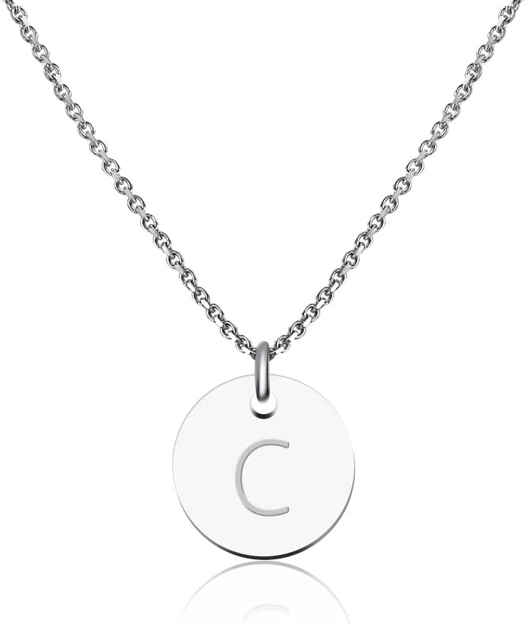 Detalle de Collier à pendentif lettre gravée Good.Designs (GD GOOD.designs) argenté pour femme