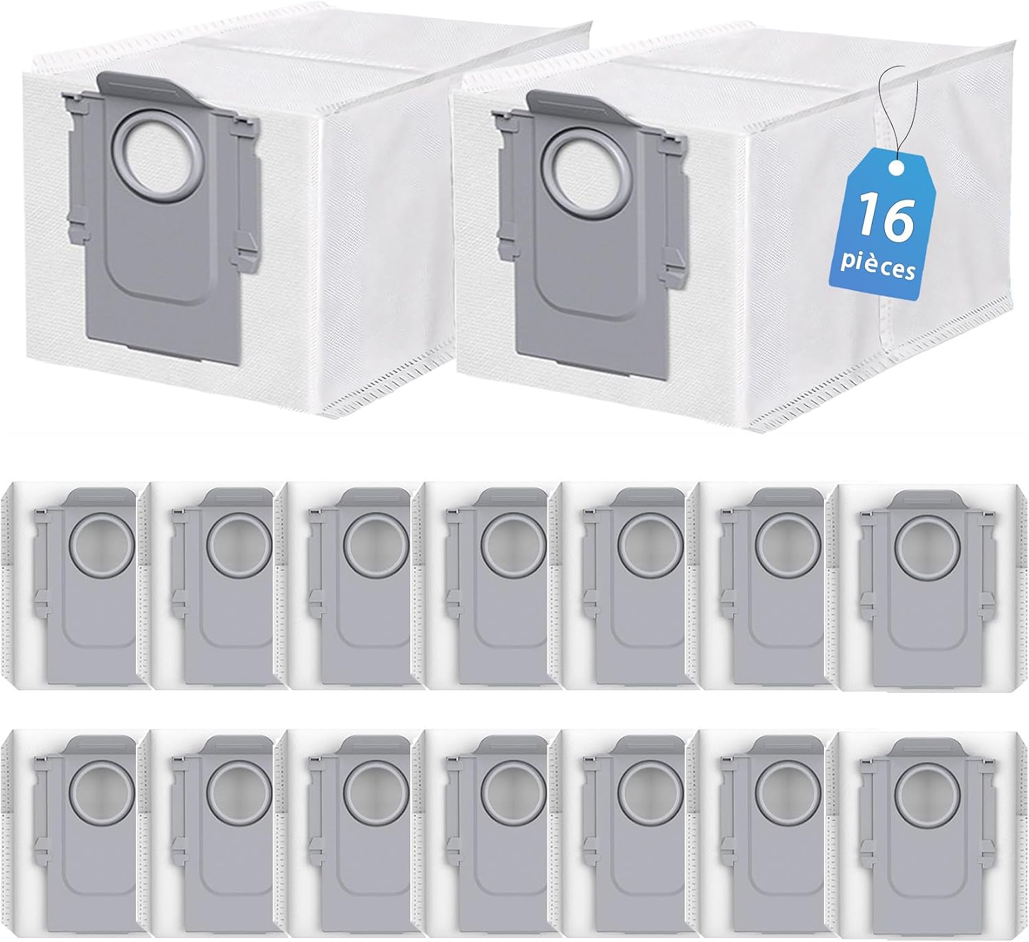 Detalle de 16er-Pack Staubbeutel kompatibel mit Roborock Q Revo/Qrevo/Saros 10R/10 – Hochwertiger Ersatz