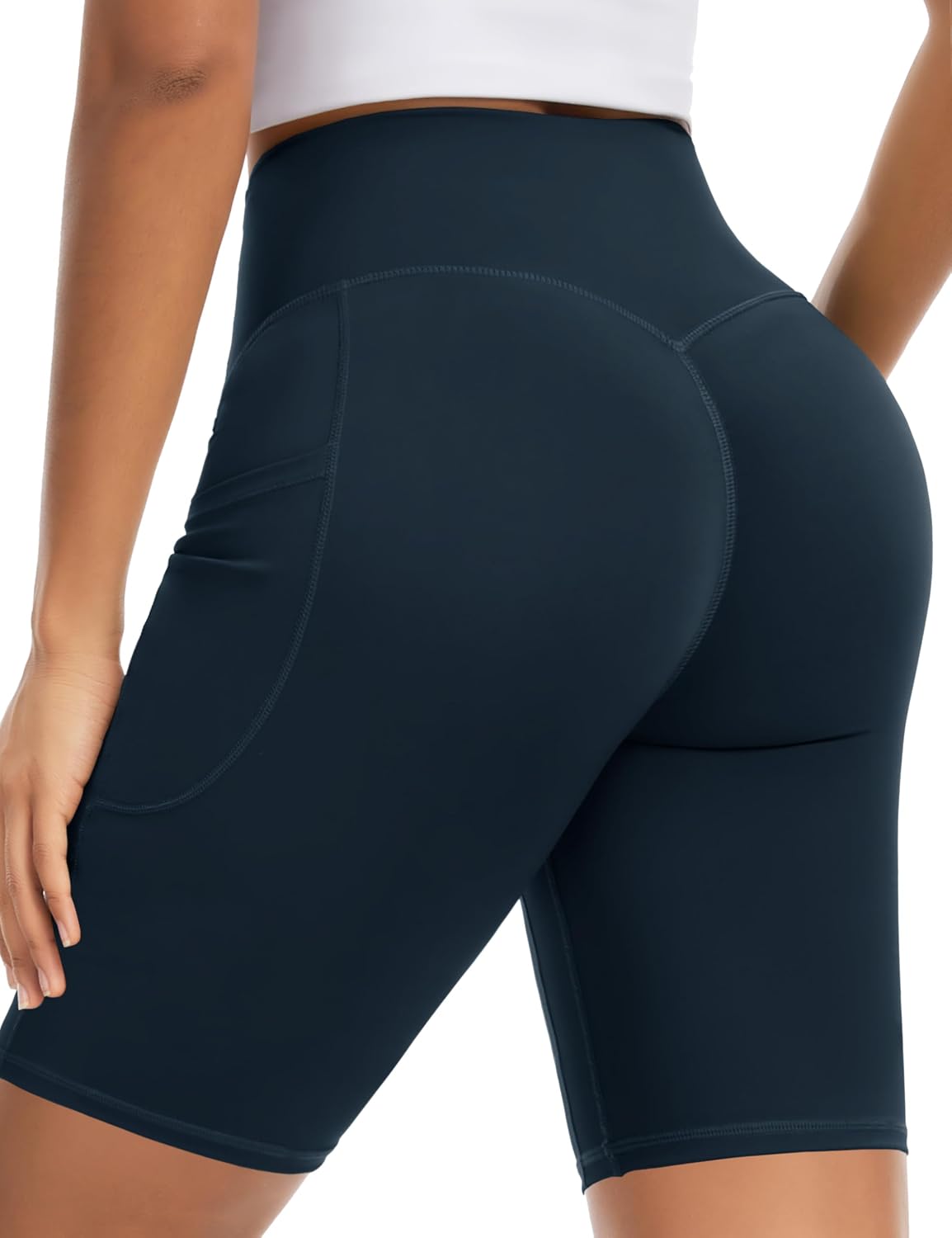 Thumbnail 5 de THE GYM PEOPLE Women's 8" Seamless High-Waist Yoga Shorts with Pockets