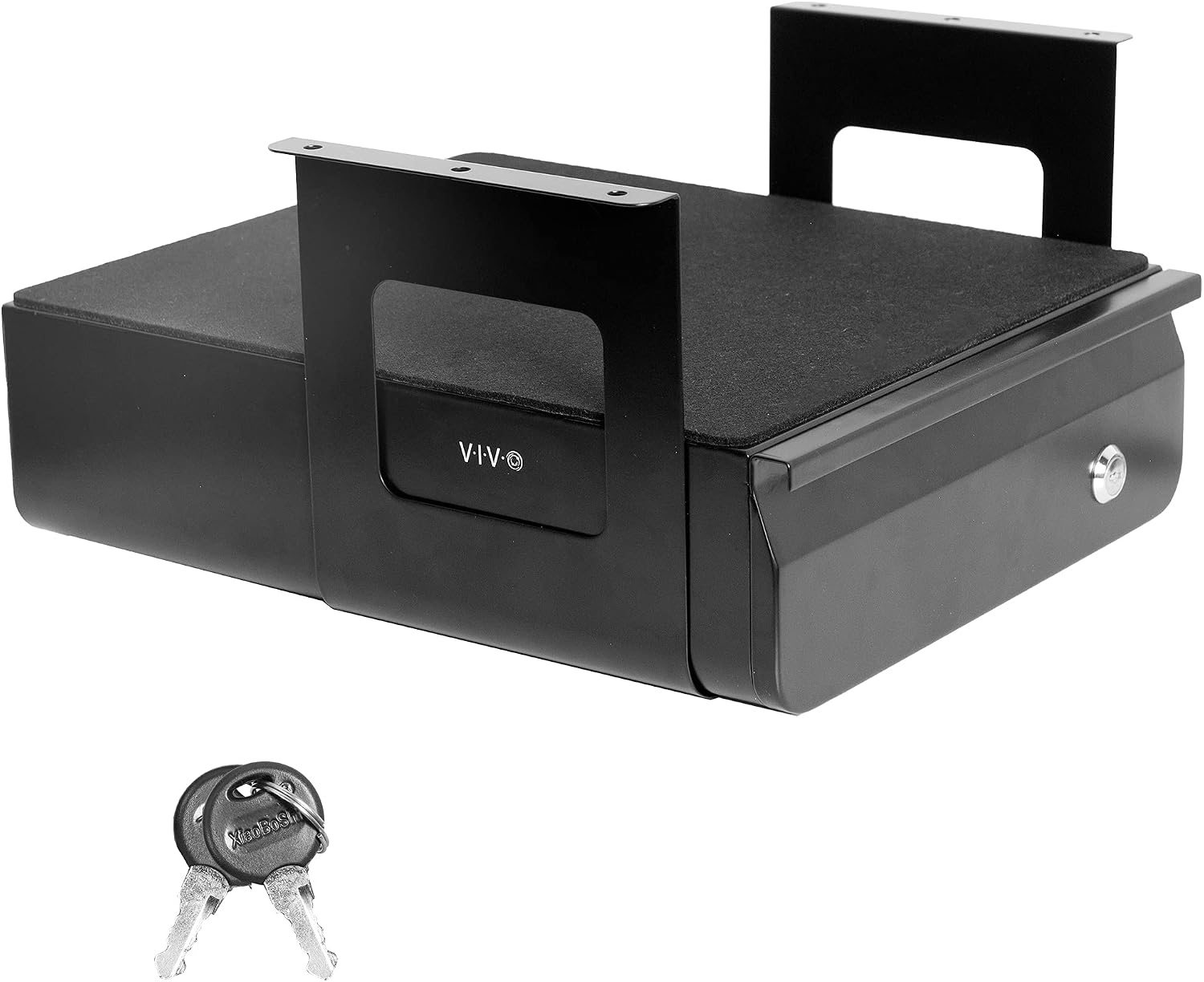 Detalle de VIVO DESK-AC03L-B – zamykana, stalowa szuflada podbiurkowa 33 cm