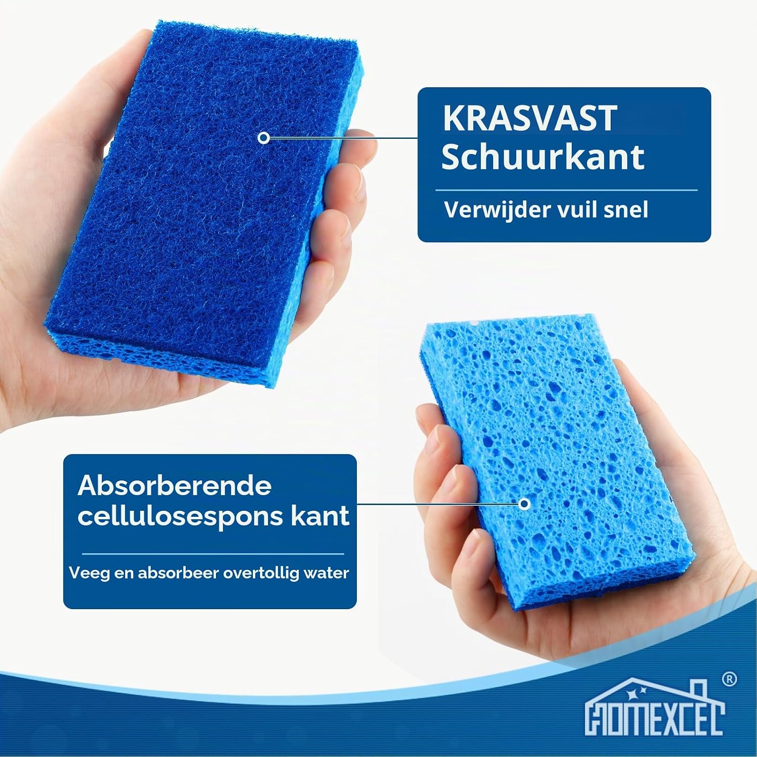 Detalle de HOMEXCEL All-Purpose Scrubbing Dish Wand dubbelzijdige sponzen, 24 stuks