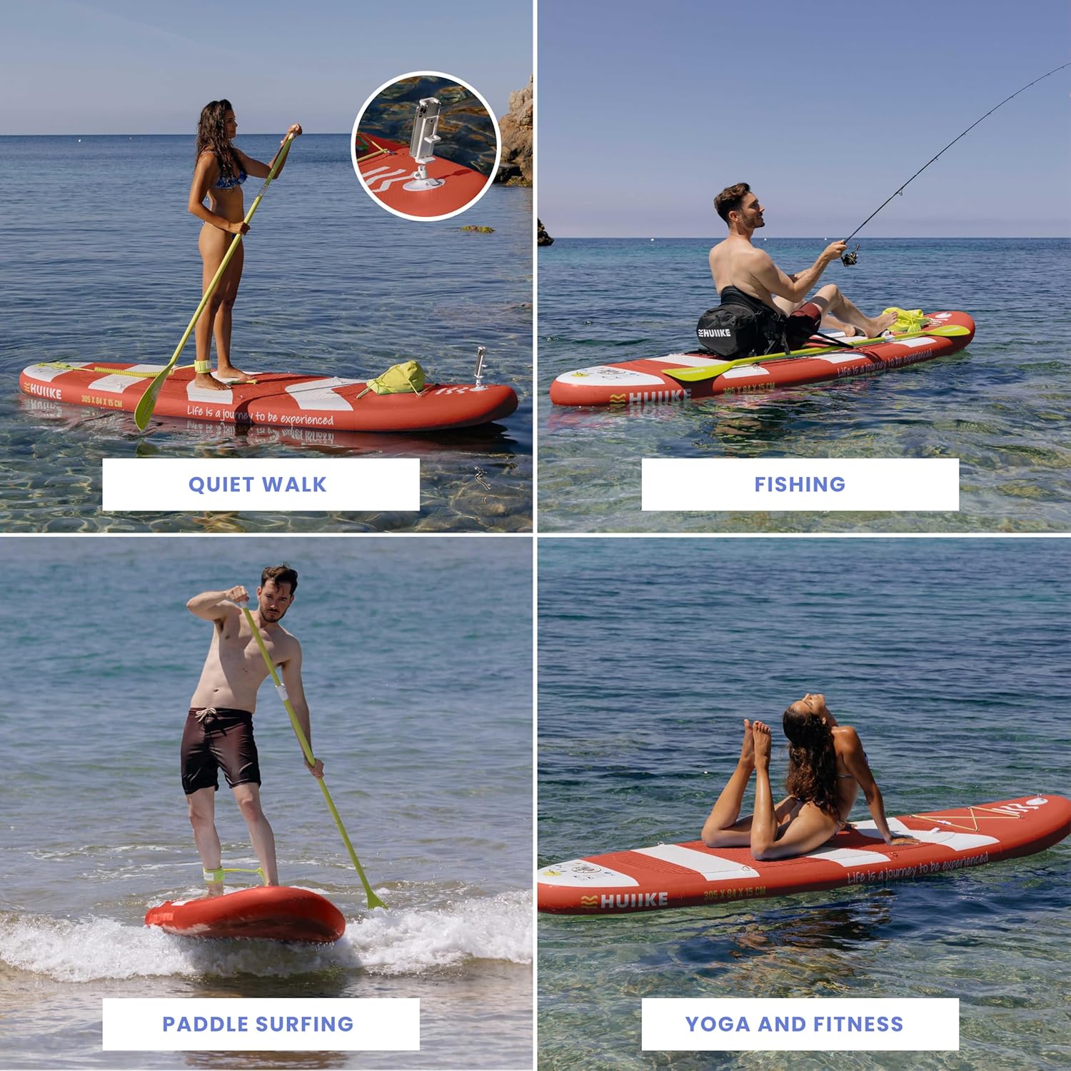 Thumbnail 4 de HUIIKE 10' Stand Up Paddle Board — Beach Full Pack with Pump, Oar, Fins and Kayak Adaptation