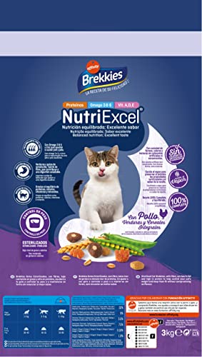 Detalle de Brekkies Pienso para Gatos Esterilizados con Pollo y Verduras – 3000 g