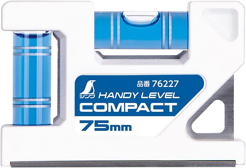 シンワ測定 76227 コンパクトハンディレベル 75mm・2管式・マグネットなし