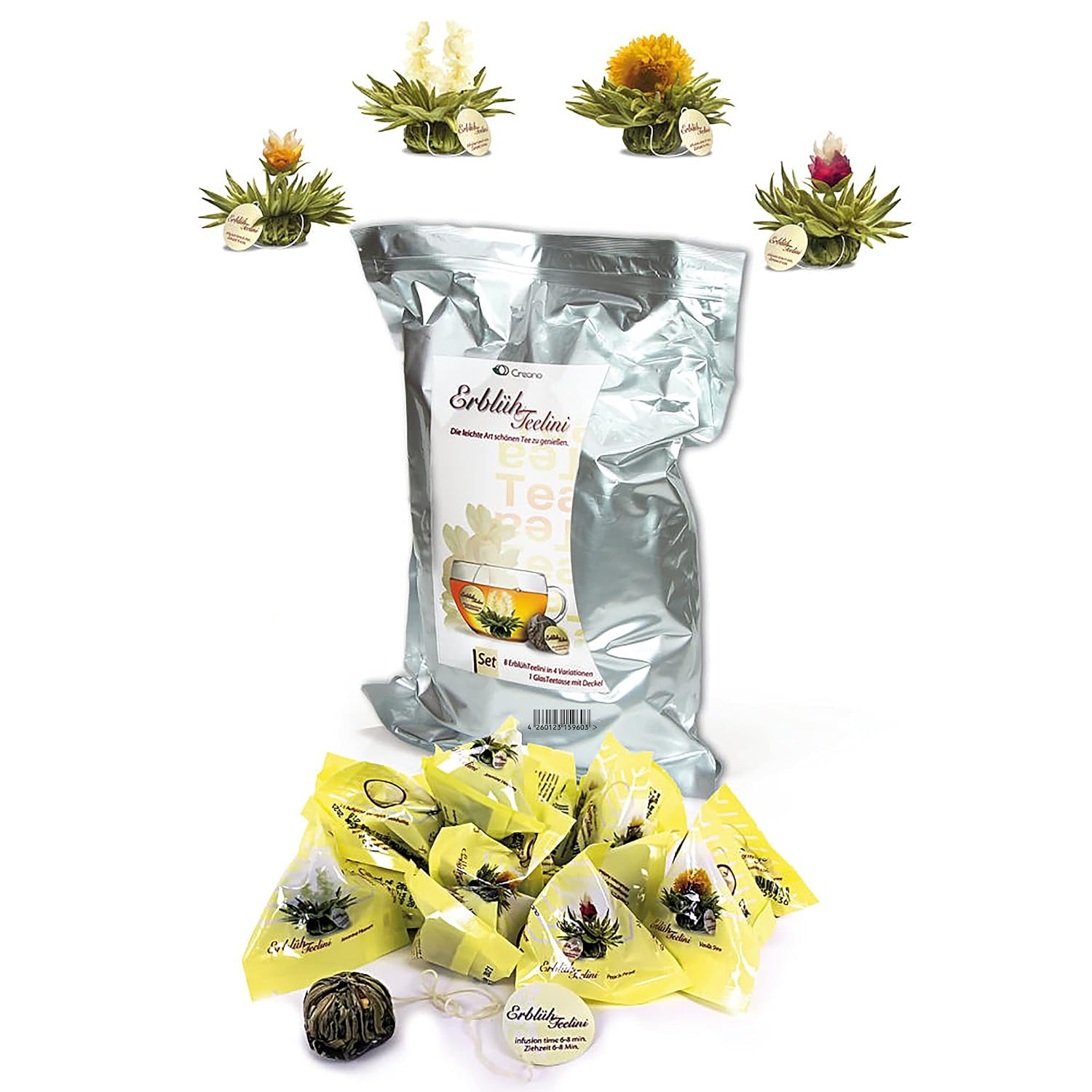 Detalle de Creano Teeblumen 36 Teekugeln im Tassenform