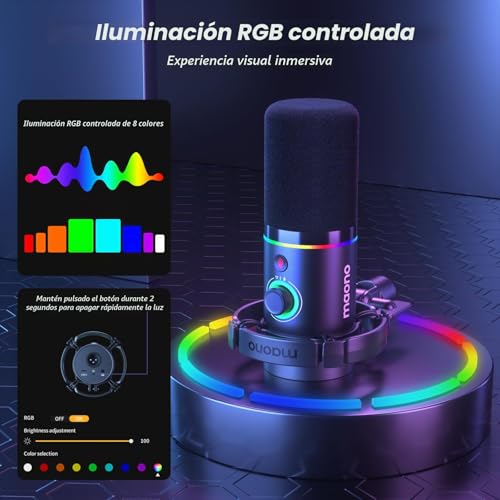 Thumbnail 3 de MAONO PD200XS: Micrófono dinámico USB/XLR con brazo, para podcast y streaming