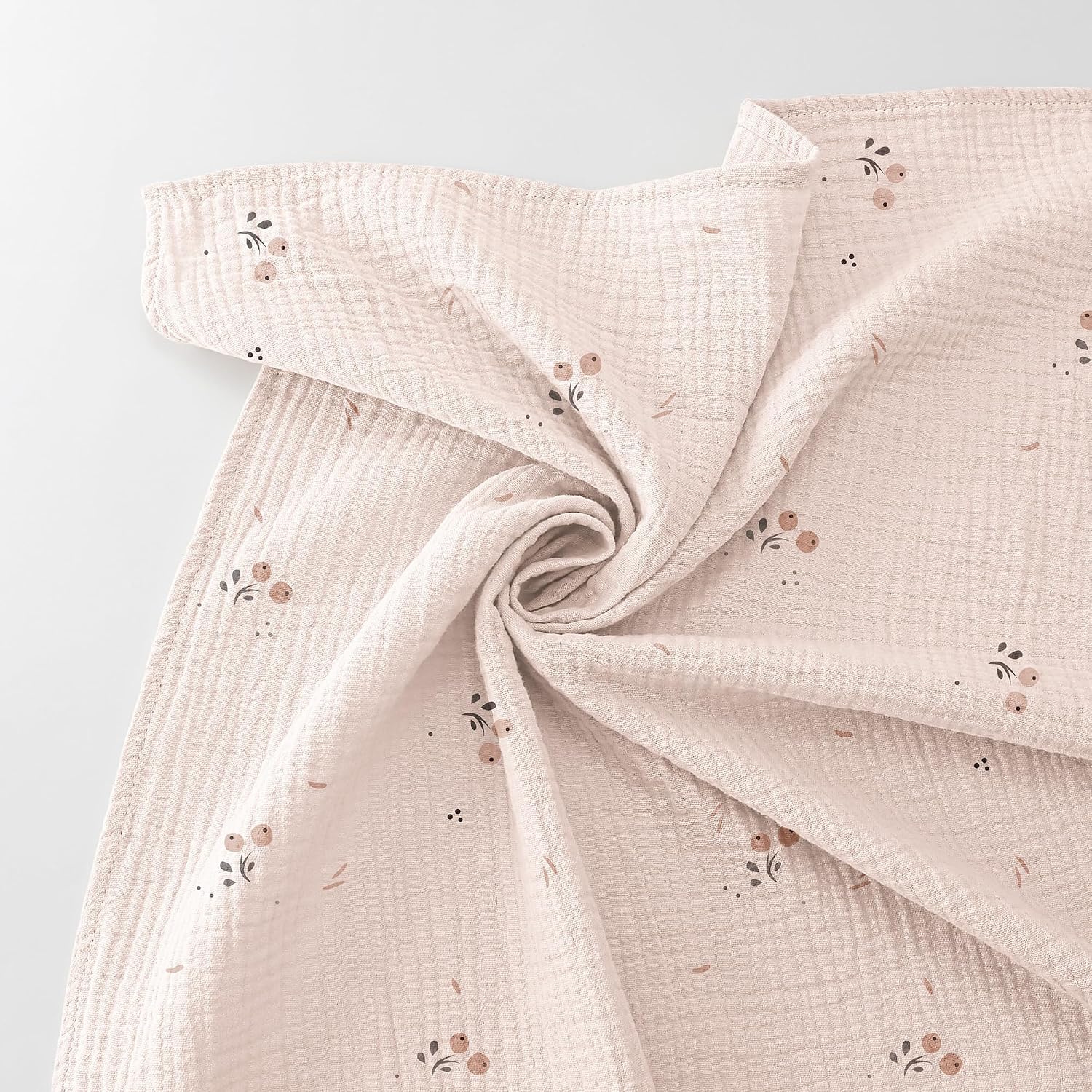 Detalle de bearmoss Muslin Swaddle Blankets – 100% Cotton, 96x100cm, 3 Pack (Berry)
