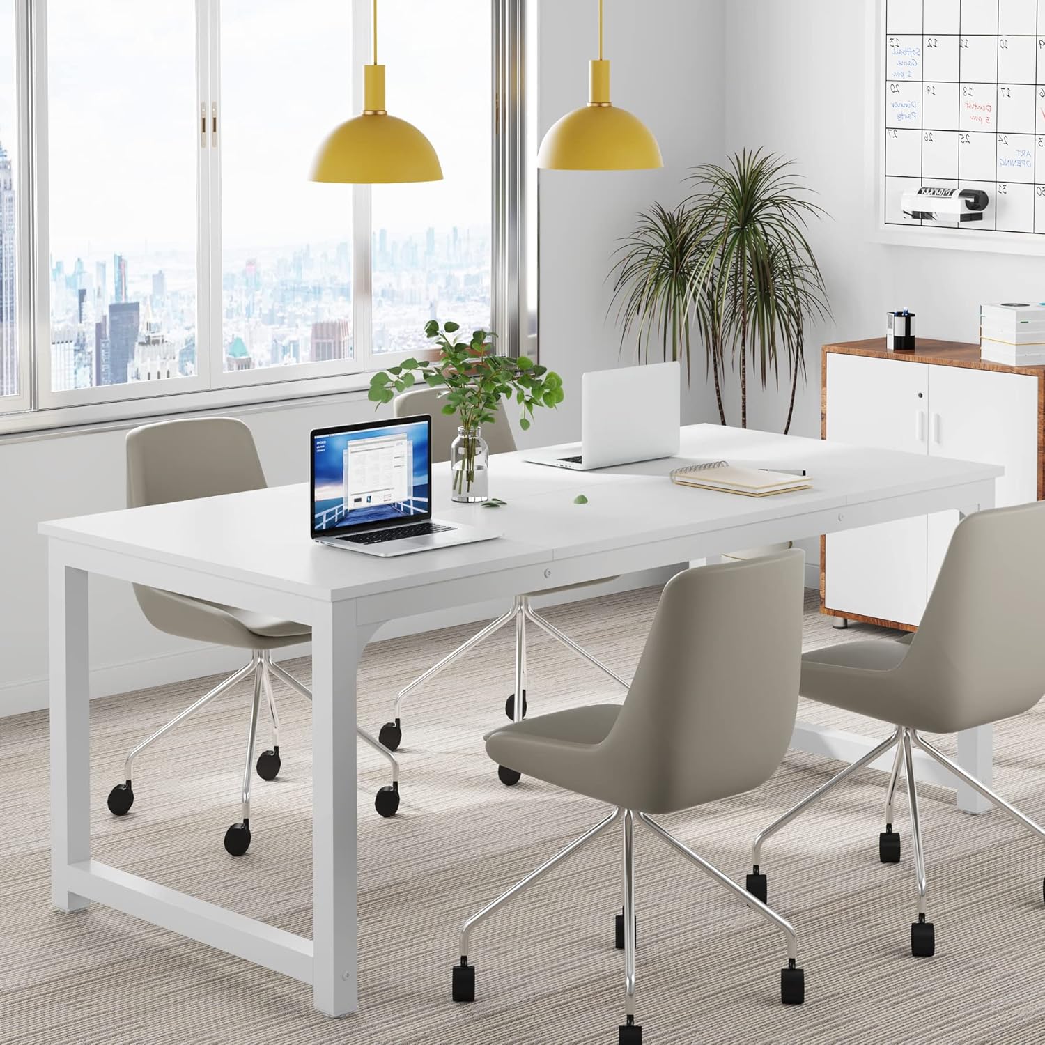 Thumbnail 4 de Tribesigns Modern Computer Desk 63 x 31.5 inch desk