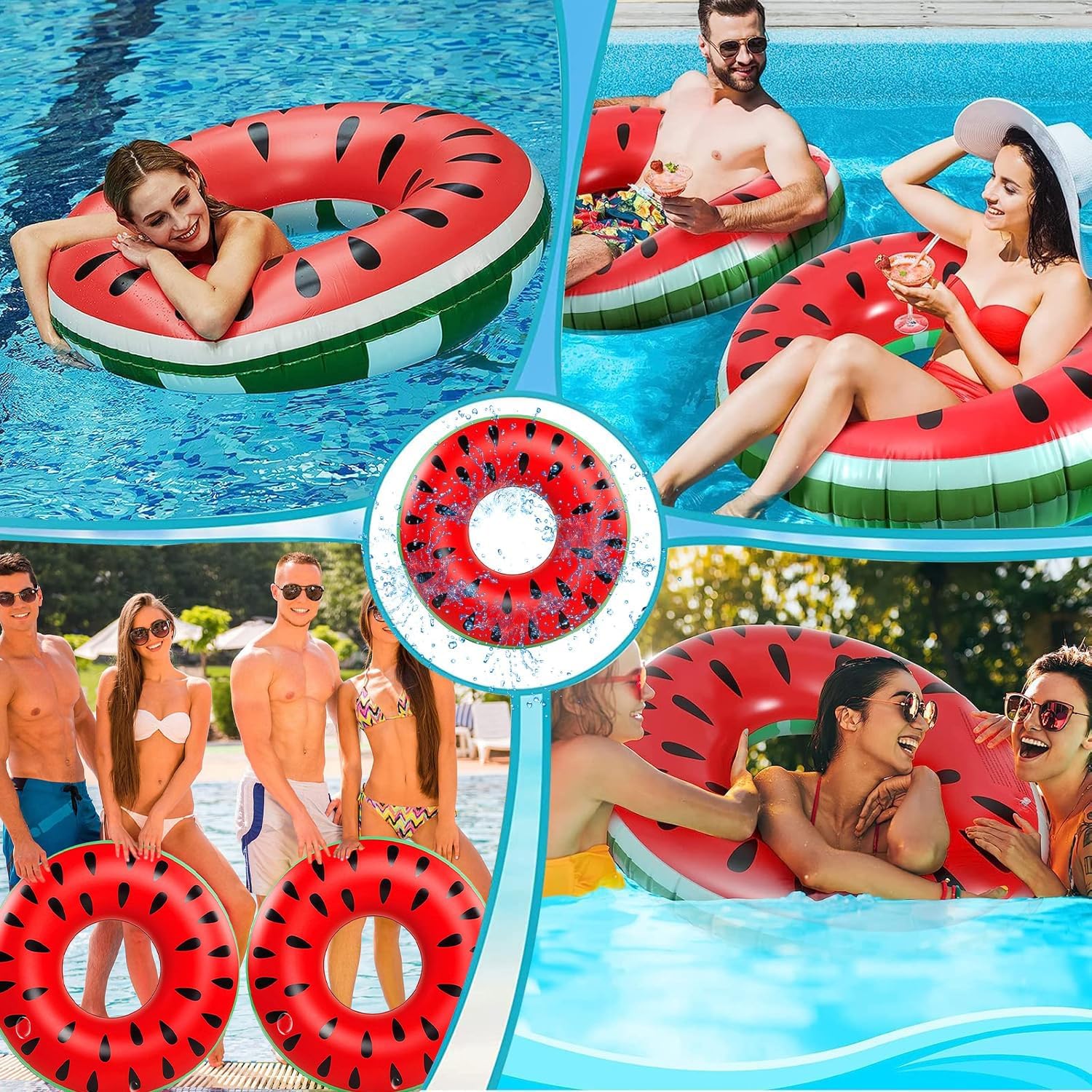 Thumbnail 6 de Ruutcasy Anneaux de natation gonflables pour adultes façon pastèque