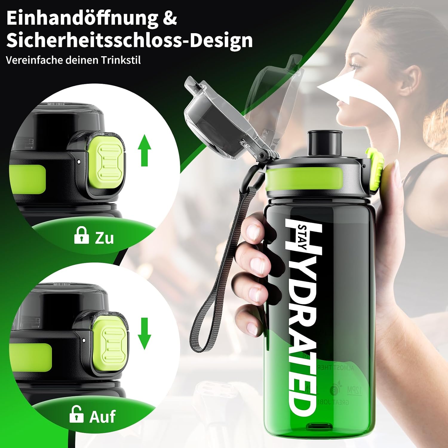 Thumbnail 3 de Mevoly Trinkflasche Kinder 500 ml – BPA-frei aus Tritan, Zeitmarkierung und Auslaufschutz