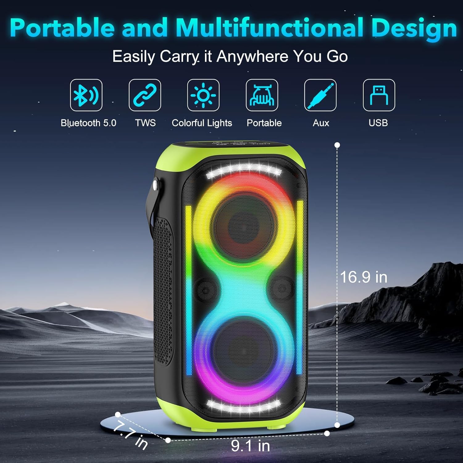 Detalle 2 de TYOTY Bluetooth Speaker 160W portable boombox 🔊