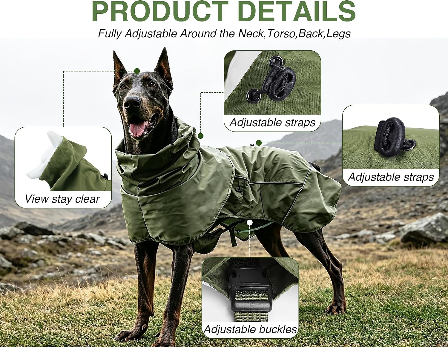 Detalle de Skmeditec Dog Raincoat 4XL