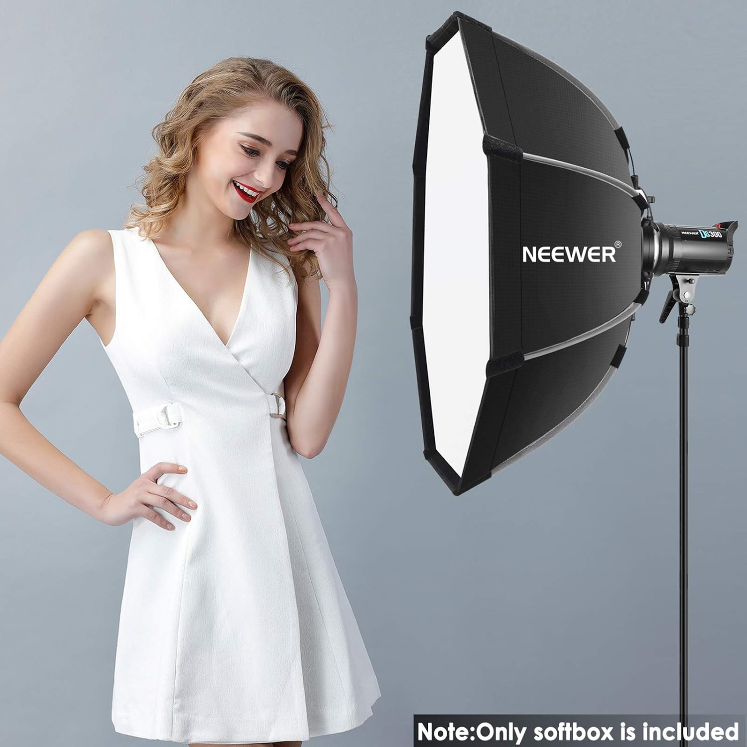 Detalle 2 de NEEWER 35,4"/90 cm achteckige Softbox mit Schnellverschluss und Bowens Mount (inkl. Tragetasche) – kompatibel z. B. mit CB60/CB100/CB150