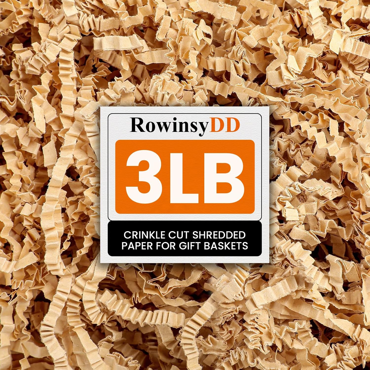Detalle de RowinsyDD 3LB Kraft Crinkle Paper Filler – Brown Shredded Gift Basket Cushioning
