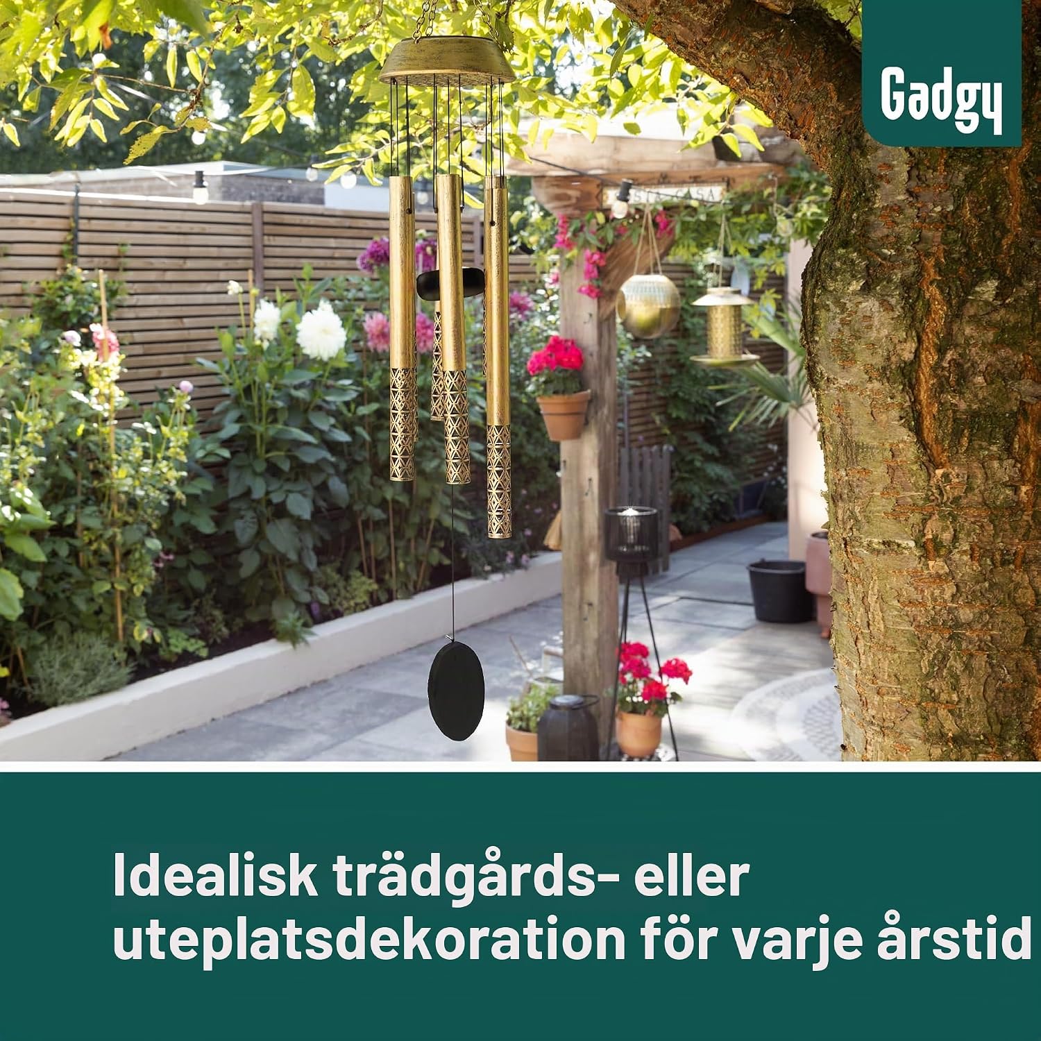 Thumbnail 6 de Gadgy GAD-SWC-GOL-ONE-001-001 solcellsdrivet vindspel i aluminium och trä
