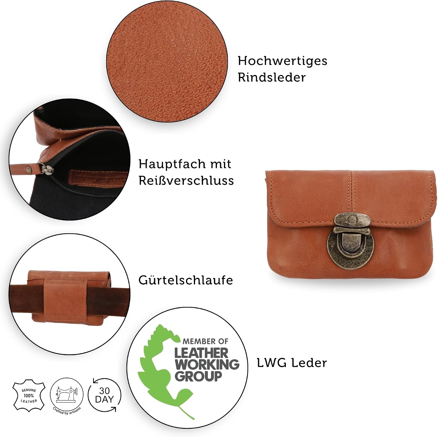 Thumbnail 3 de Gusti Eskil Gürteltasche Leder – Vintage Bauchtasche aus Echtleder