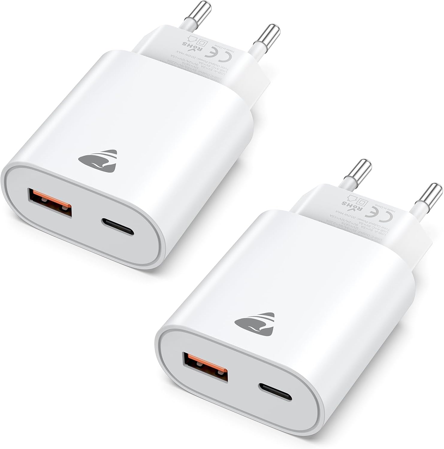 Detalle de Caricatore USB-C 20W 2-in-1 (2 porte) 1x USB-A e 1x USB-C – Yosou