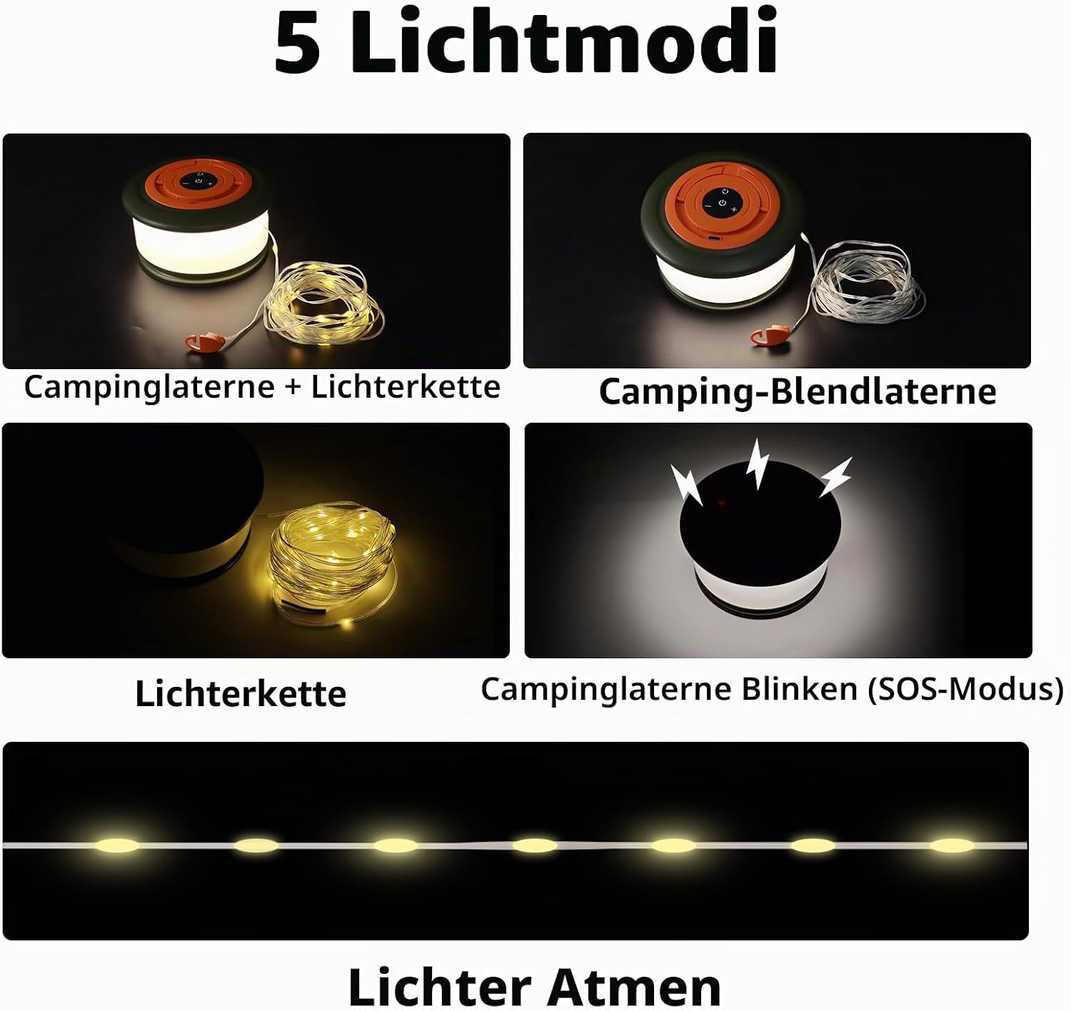 Detalle de Phylosal Camping-Lichterkette 10 m