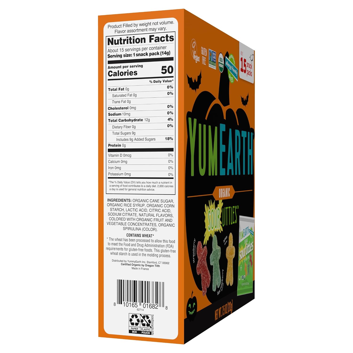 Detalle 2 de YumEarth Organic Sour Littles Chewy Candy, 15 Count, 7.5 Ounce