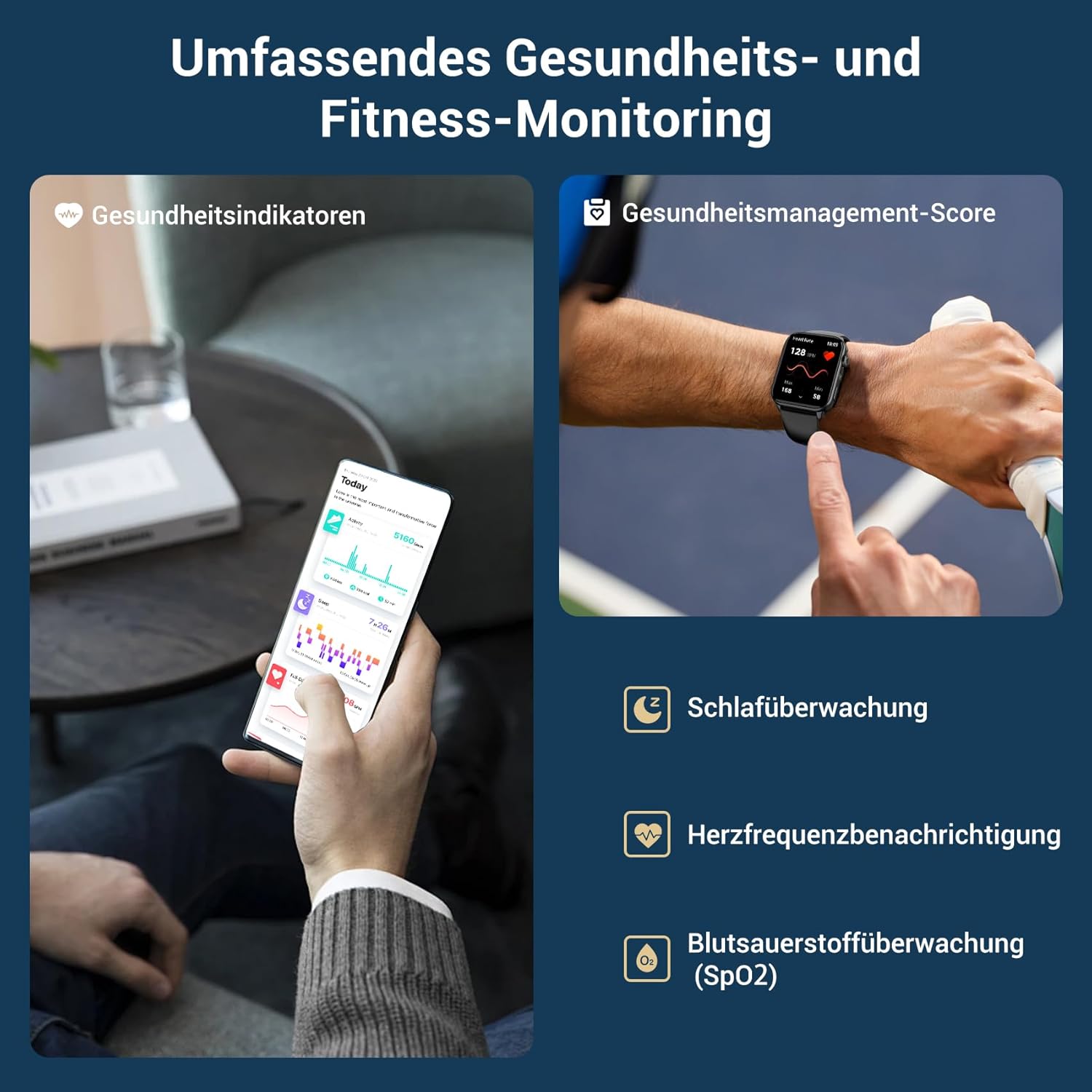 Detalle 2 de Baolubao Smartwatch 1,91 Zoll Fitnessuhr