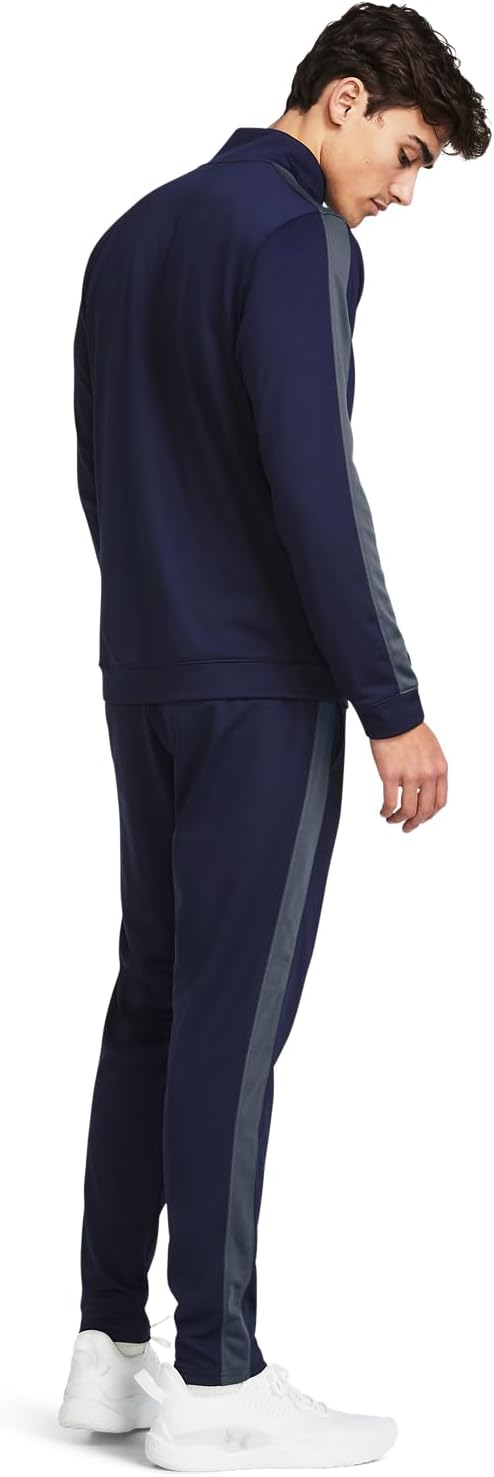 Detalle de Under Armour UA Knit Track Suit para hombre: chándal cómodo en azul medianoche/gris oscuro