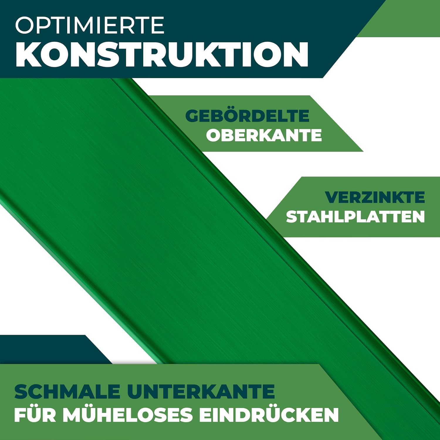 Detalle de KESSER Rasenkante Beeteinfassung – Beetumrandung mit Handschuhen 10 m, 100 x 14 cm, Metall Palisade, Silber