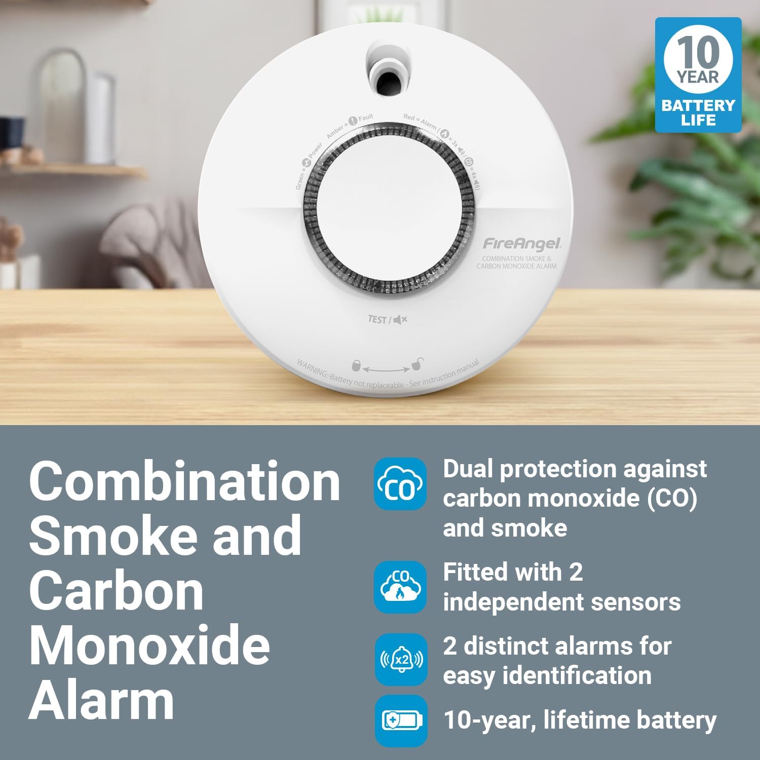 Detalle de FireAngel SCB10-R Combination Smoke and Carbon Monoxide Alarm