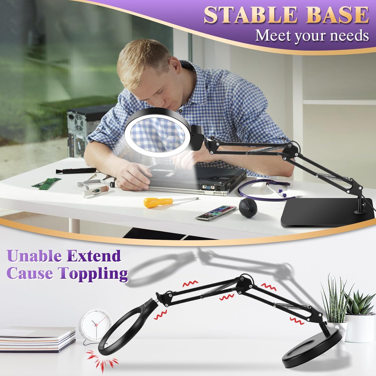Detalle de Lighted Magnifying Glass with Stand, 5-inch